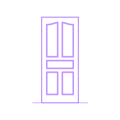 Buildings Exterior Doors Solid Entry Door Mix 5 Panels Split Scroll Sketch Svg Vector, Free Vectors File